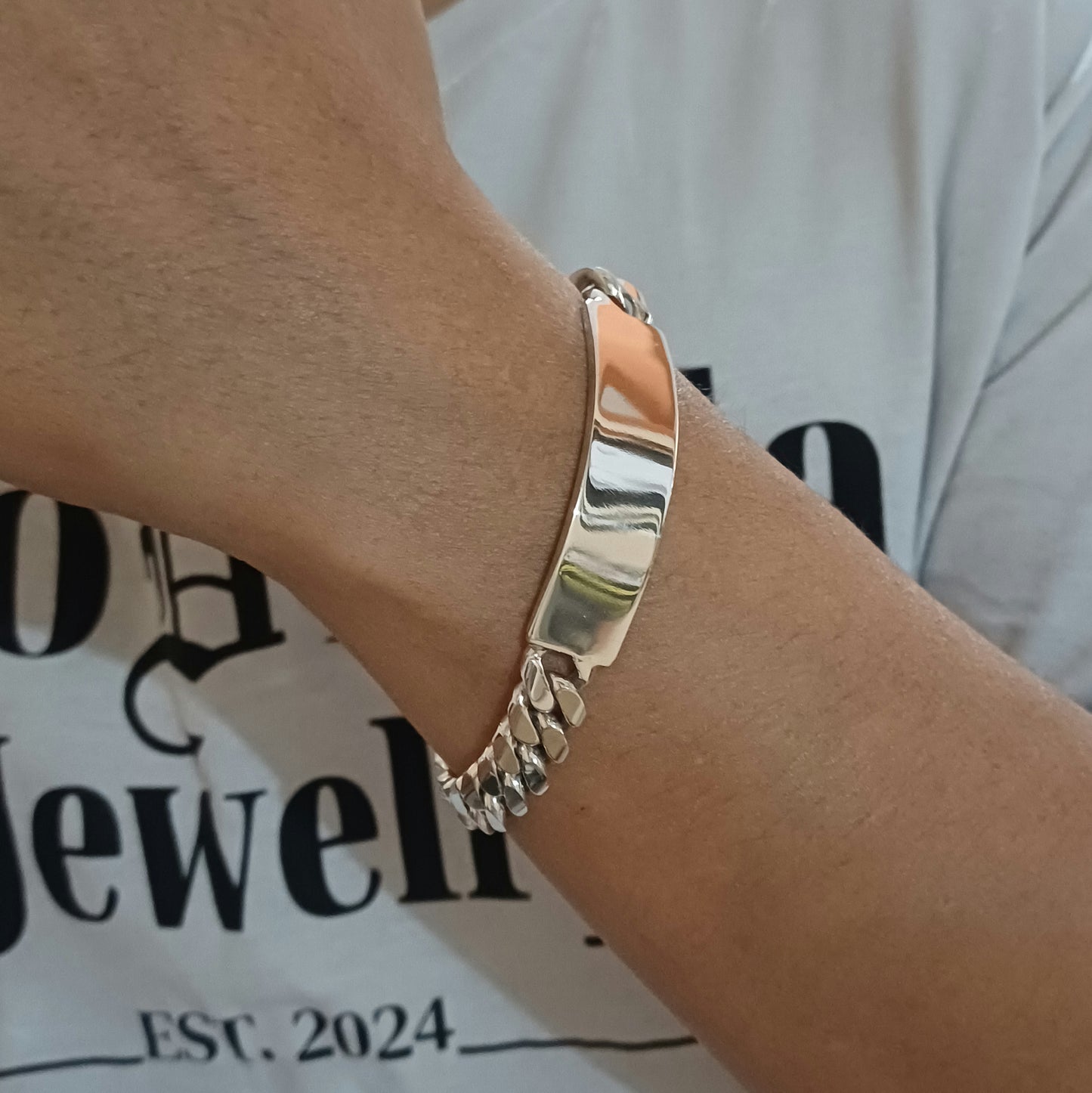 10mm Mexican Cuban Link Bracelet I.D.