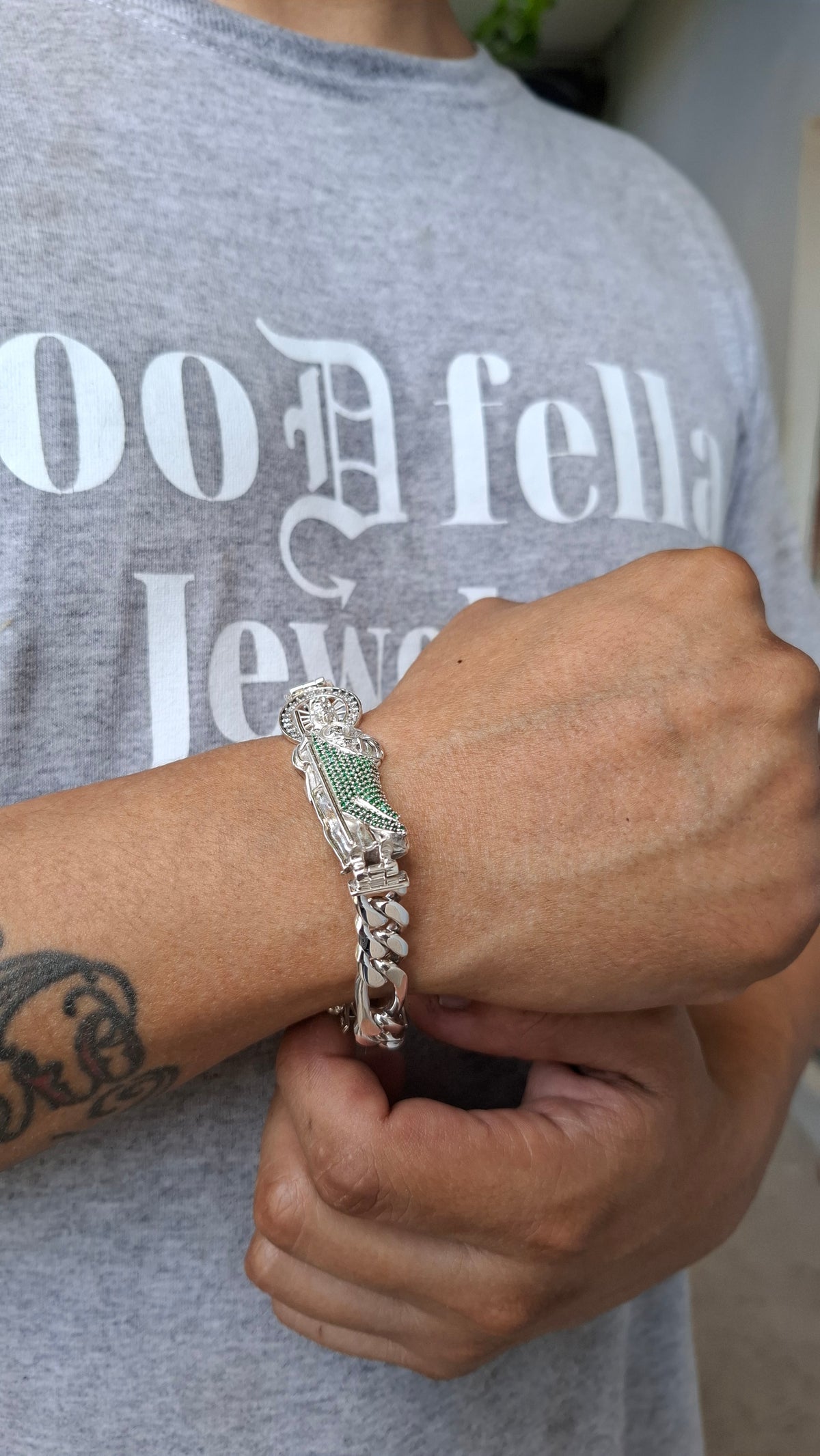 9.5 mm Figaro San Judas Bracelet